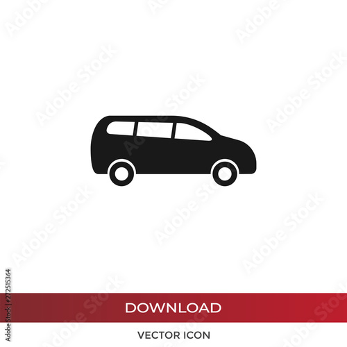 Minivan vector icon in modern design style for web site and mobile app