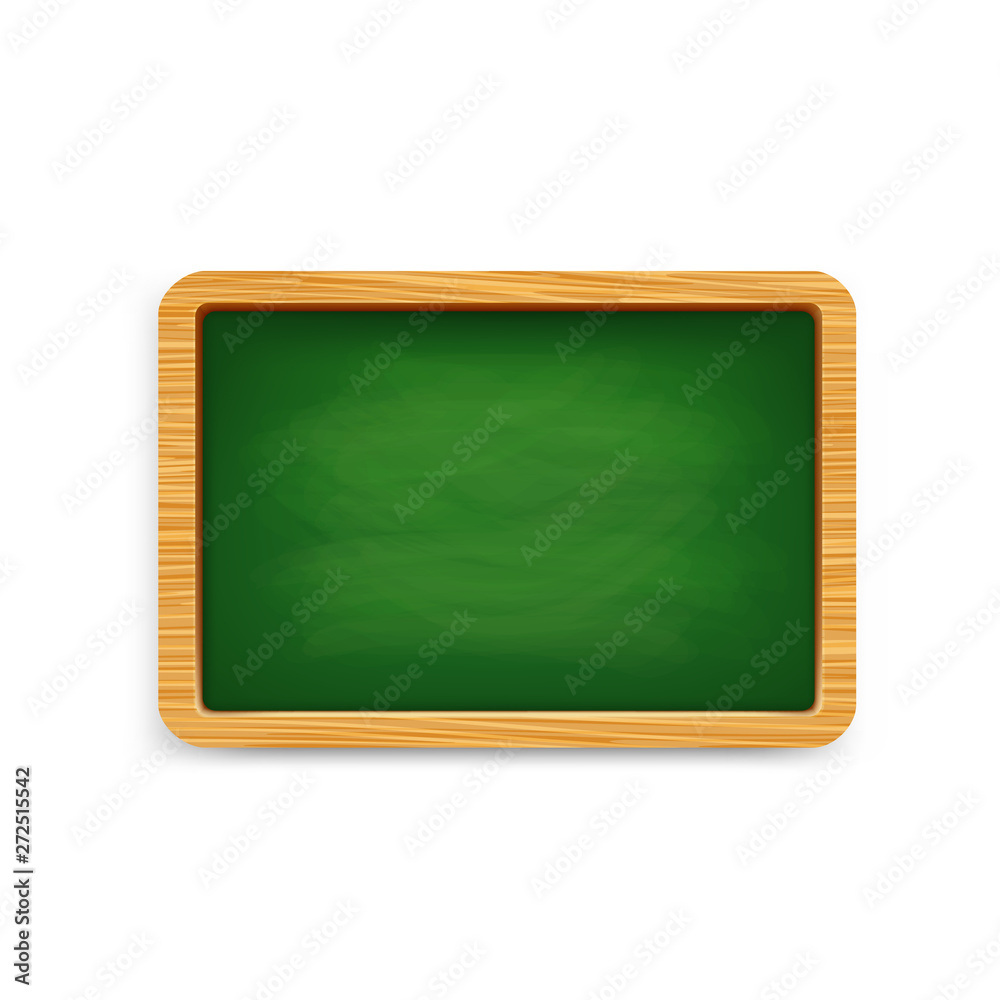 Green chalk board in a wooden frame, on a white background. Vector Green chalk board in a wooden frame, on a white background. Vector