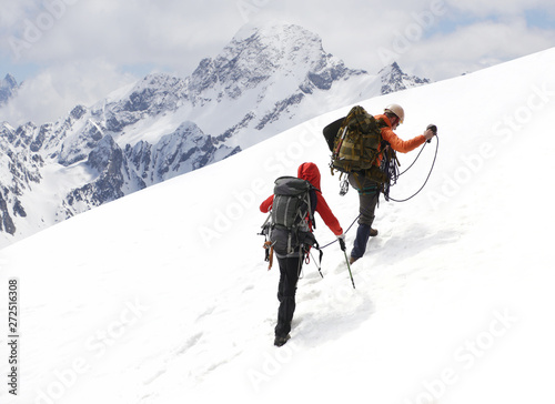 alpinism in the snowy mountains