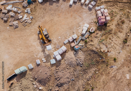 Construction machinery on duty