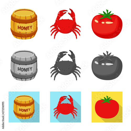 Isolated object of taste and product symbol. Collection of taste and cooking stock vector illustration.