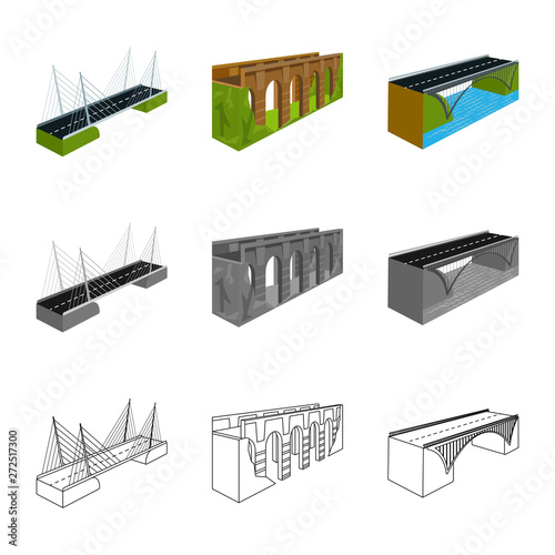Vector illustration of connection and design logo. Collection of connection and side vector icon for stock.