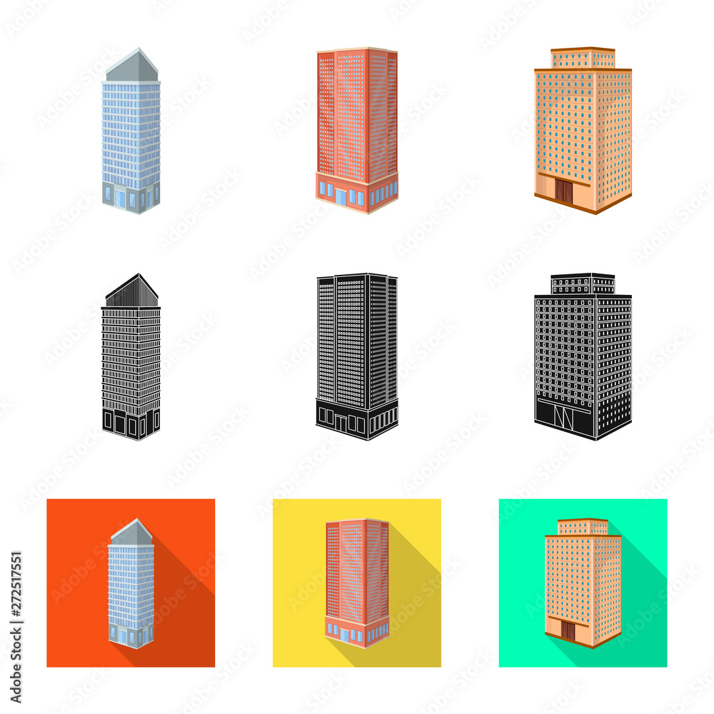 Isolated object of construction and building sign. Set of construction and estate vector icon for stock.