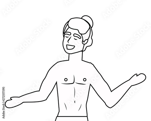 Boy with summer swimwear design