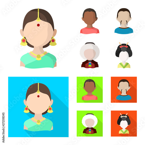Vector design of imitator and resident logo. Collection of imitator and culture stock symbol for web.