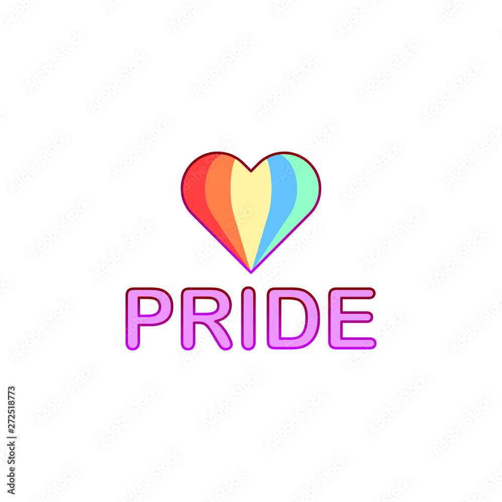 Heart, rainbow, pride day icon. Element of color world pride day icon. Premium quality graphic design icon. Signs and symbols collection icon