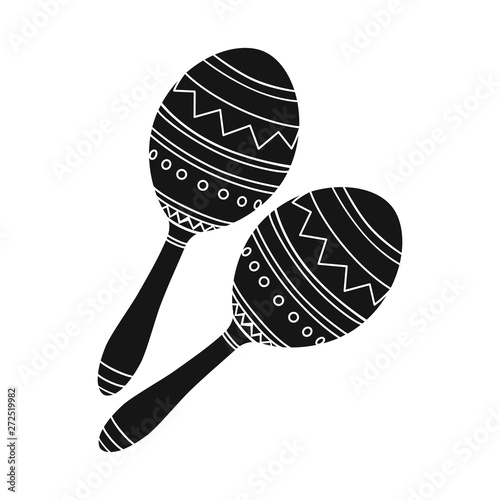 Isolated object of maraca and instrument  icon. Collection of maraca and mexican    stock vector illustration.