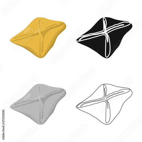 Isolated object of manti  and jiaozi sign. Set of manti  and dough stock vector illustration.
