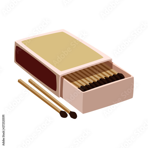 Vector design of matchbox  and box  sign. Set of matchbox  and matchstick  stock vector illustration.