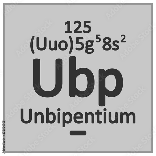 Periodic table element unbipentium icon.