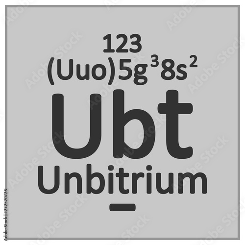 Periodic table element unbitrium icon.