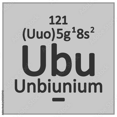 Periodic table element unbinilium icon.
