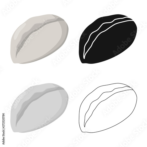 Vector illustration of gedza and khinkali logo. Set of gedza and asian vector icon for stock.