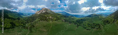 Big Rozsutec peak, Little Fatra, Slovak republic panorama aerial view. Hiking theme. Seasonal natural scene.