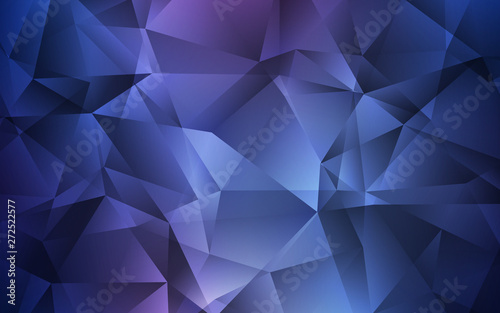Dark Pink, Blue vector abstract polygonal template. © smaria2015