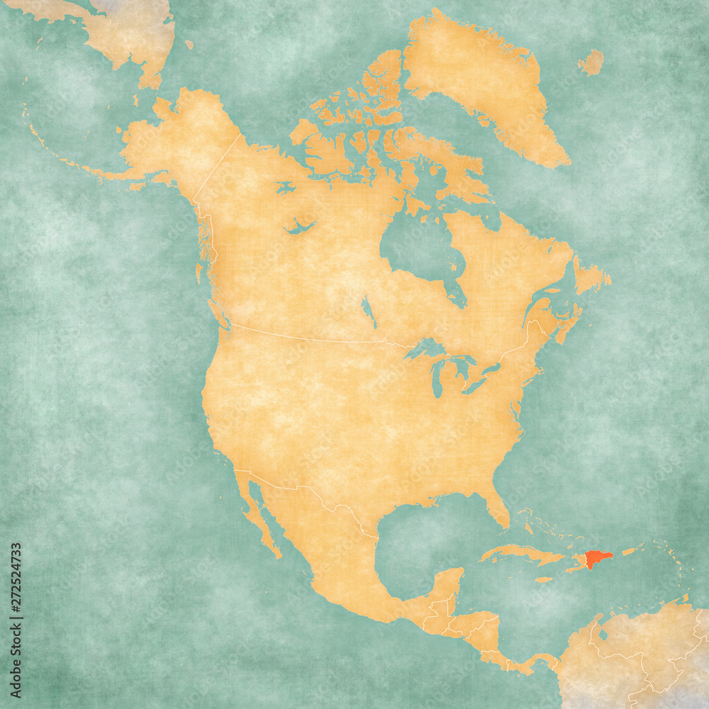 Map of North America - Dominican Republic
