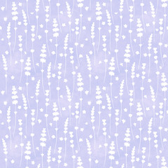 Wandcirkels Pantone 2022 very peri Witte lavendel silhouetten op paars  © Olga