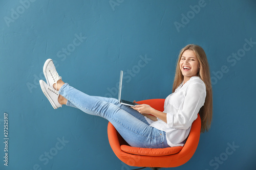 Beautiful young woman with ...
