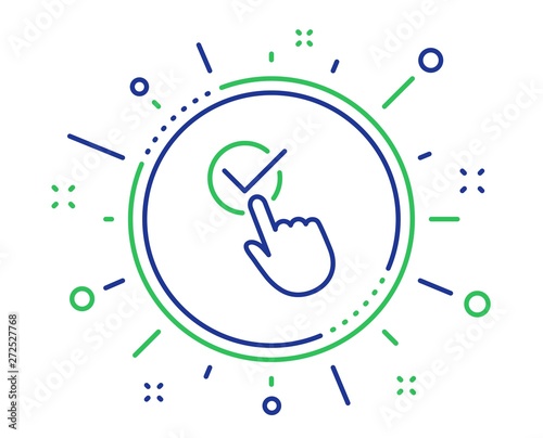 Checkbox line icon. Accepted or confirmed sign. Approve symbol. Quality design elements. Technology checkbox button. Editable stroke. Vector