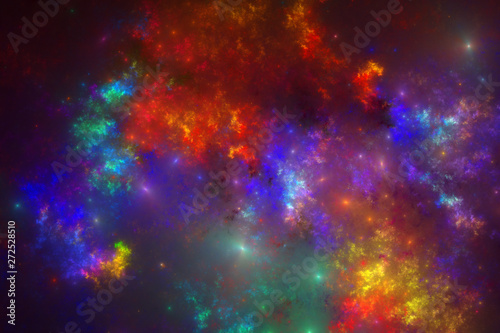 Colorful abstract fractal galaxy, digital artwork for creative graphic design © Keila Neokow