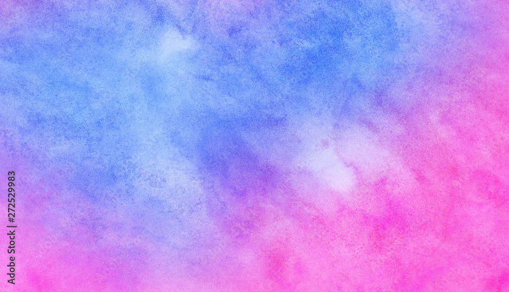 Beautiful fantasy colorful aquarelle paper textured ink effect grungy wet pastel illustration for design. Simple blue, purple and pink shades watercolor background for vintage card, retro template Beautiful fantasy colorful aquarelle paper textured ink effect grungy wet pastel illustration for design. Simple blue, purple and pink shades watercolor background for vintage card, retro template