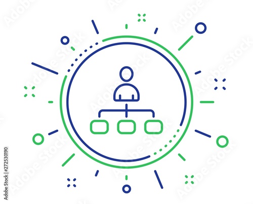 Management line icon. Business strategy sign. Development symbol. Quality design elements. Technology management button. Editable stroke. Vector