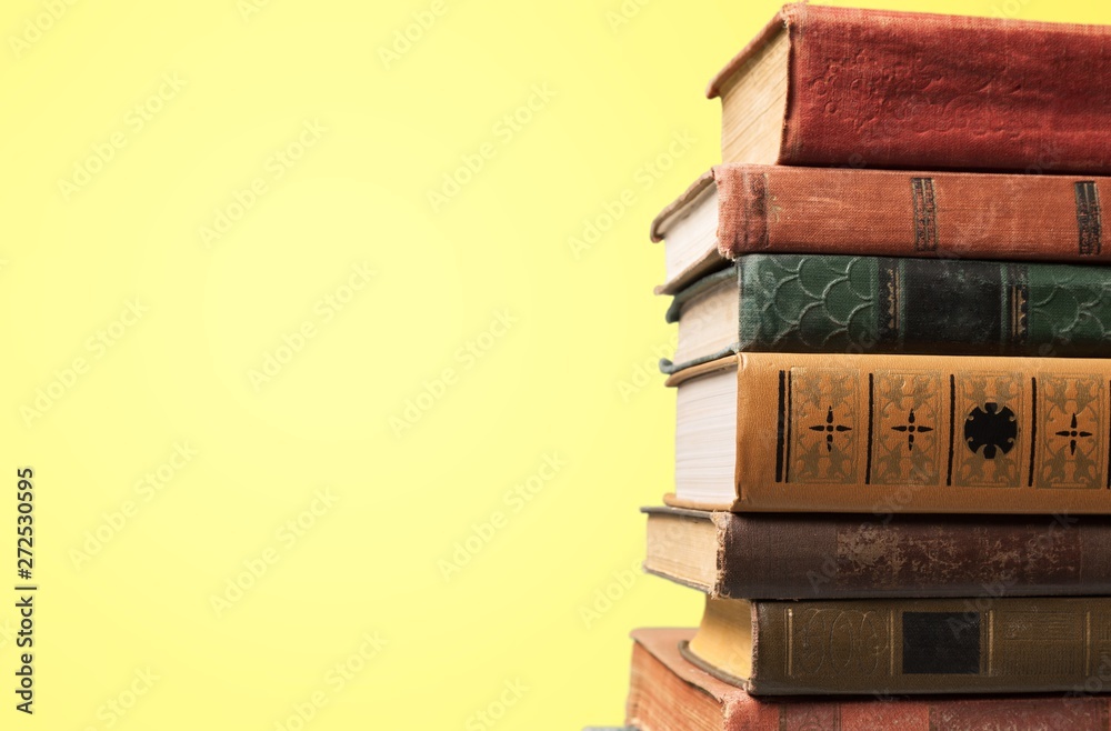 Collection of old books on background Collection of old books on background