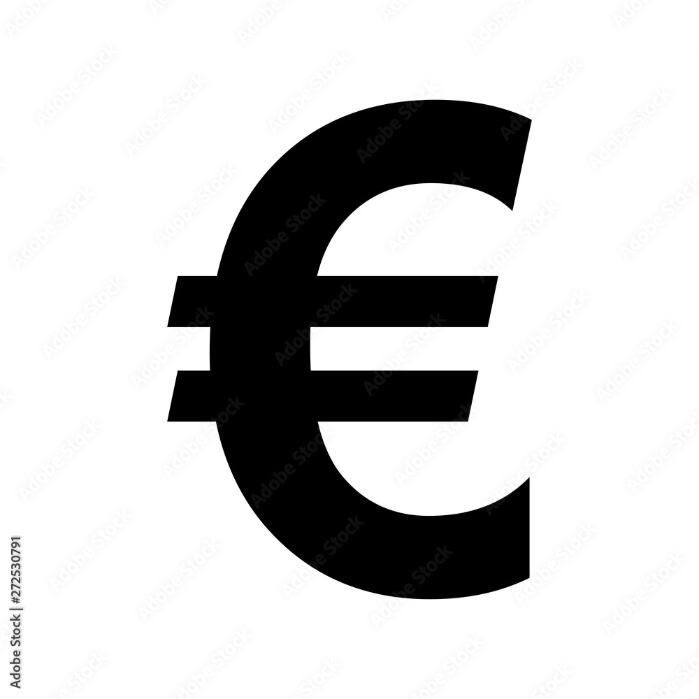 Euro sign icon flat vector illustration design Euro sign icon flat vector illustration design