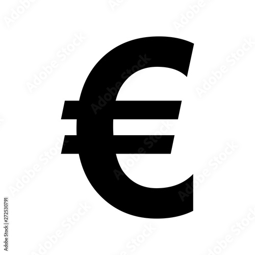 Euro sign icon flat vector illustration design