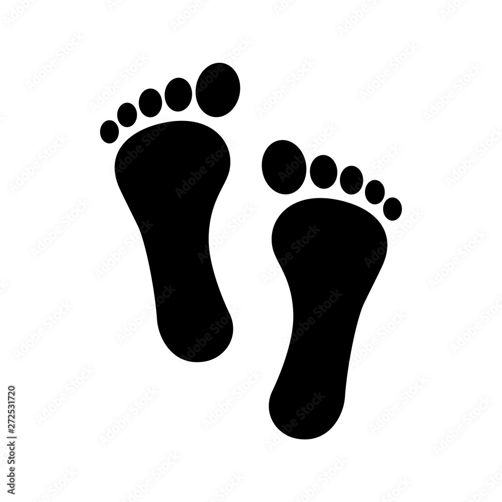 Human two footprints icon flat vector illustration design