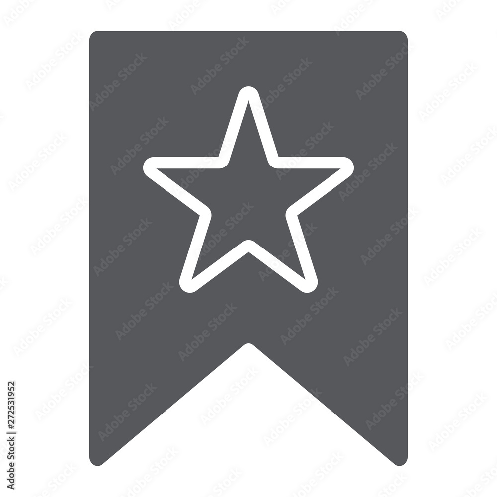 Favourites glyph icon, mark and favorite, bookmark with star sign, vector graphics, a solid pattern on a white background. Favourites glyph icon, mark and favorite, bookmark with star sign, vector graphics, a solid pattern on a white background.