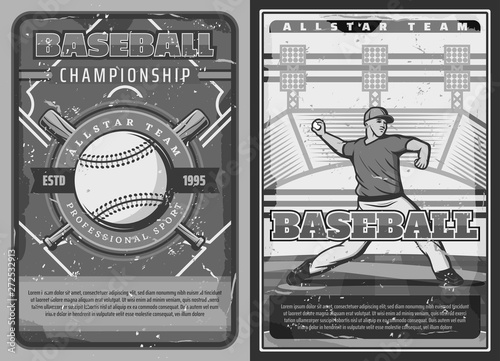 Baseball player on arena, sport championship