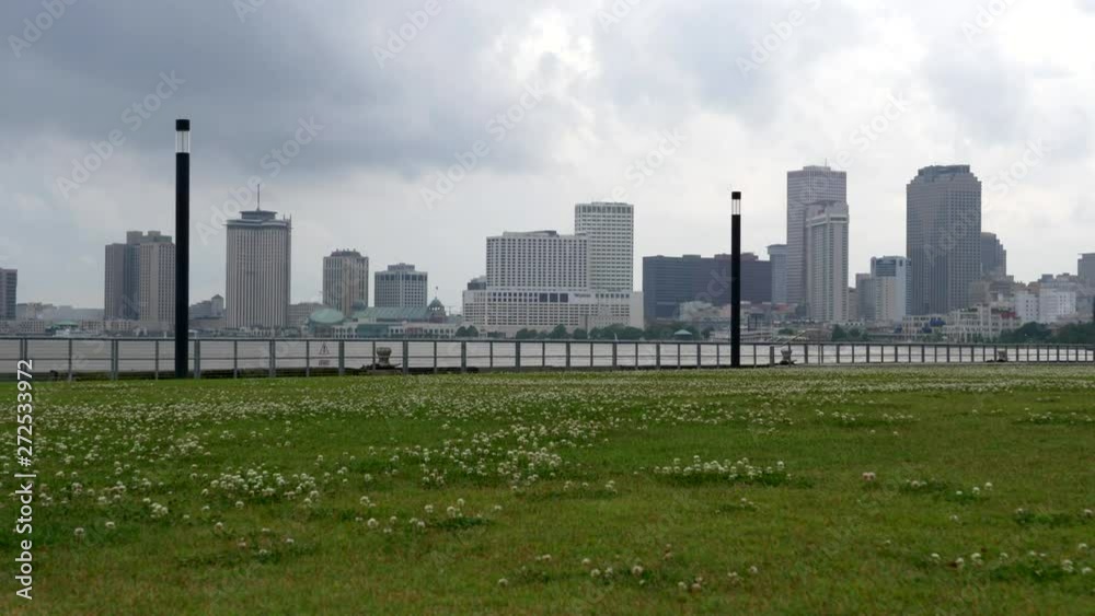 New Orleans Cityscape Skyline Mississippi, Cloudy Day New Orleans Cityscape Skyline Mississippi, Cloudy Day
