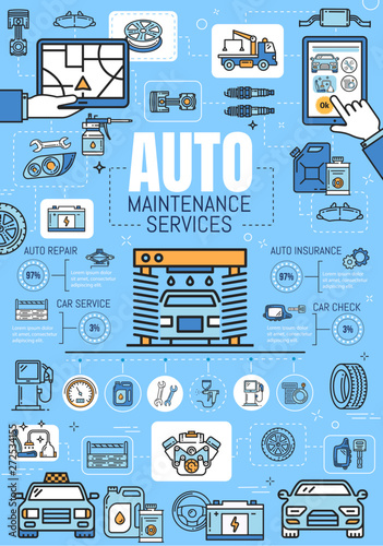 Car repair, diagnostic mechanic service station