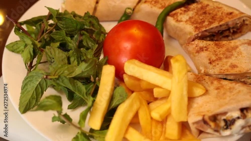 Chicken Shawarma at the restaurant  