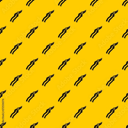 Garden shears pattern seamless vector repeat geometric yellow for any design