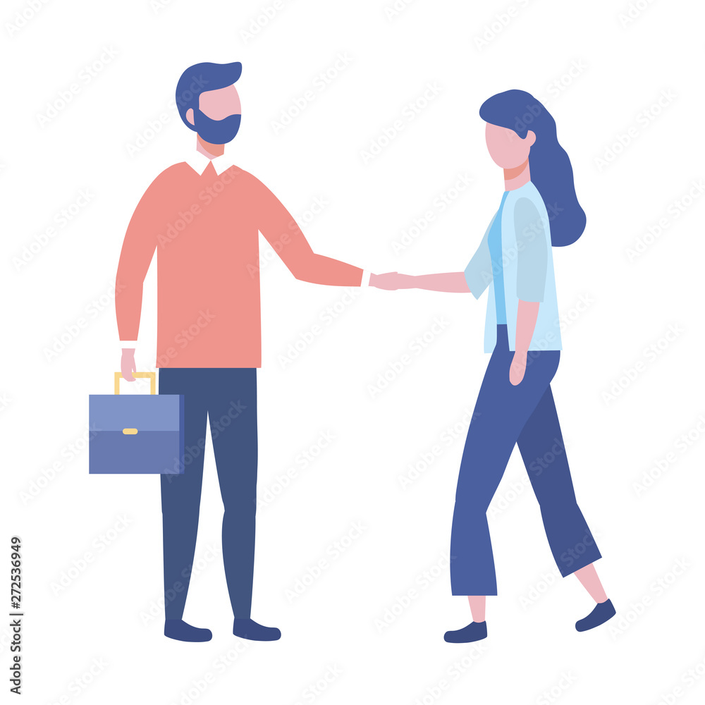 Fototapeta premium Businessman and businesswoman design vector illustration