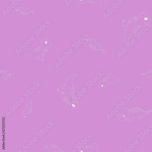 Tyrannosaur and triceratops seamless pattern
