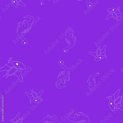 Brachiosaurus and pterodactyl seamless pattern