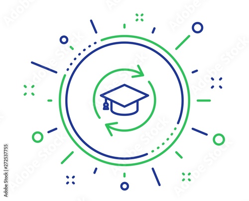 Continuing education line icon. Online education sign. Quality design elements. Technology continuing education button. Editable stroke. Vector