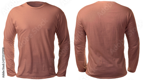 Brown Long Sleeved Shirt Design Template
