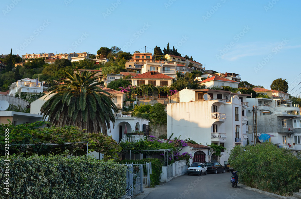 ULCINJ, MONTENEGRO : view of popular resort town of Ulcinj, Montenegro