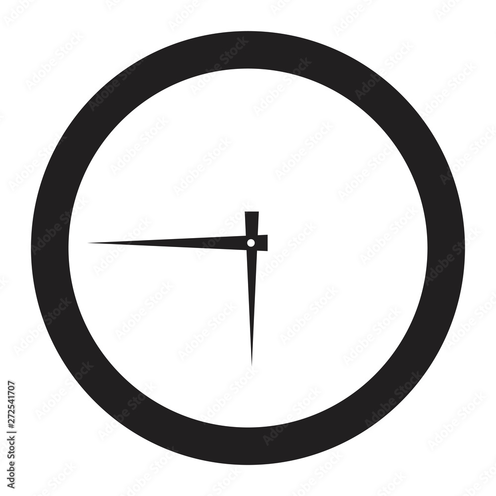 Icon round hours in a flat style. Icon round hours in a flat style.