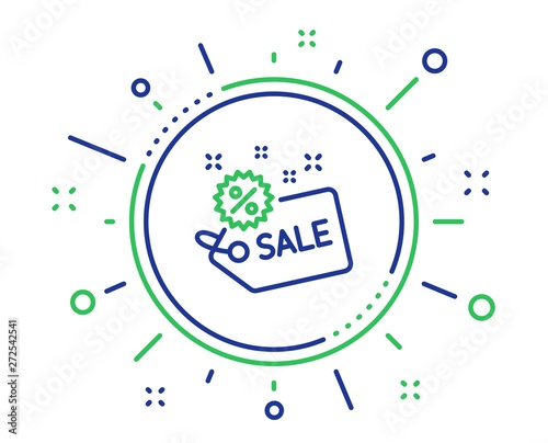 Sale tag line icon. Shopping discount sign. Clearance symbol. Quality design elements. Technology sale button. Editable stroke. Vector