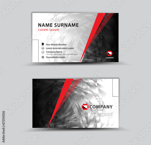 Vector design Business Card template, Creative idea modern concept, red and black abstract background