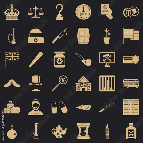 Insult icons set. Simple set of 36 insult vector icons for web for any design