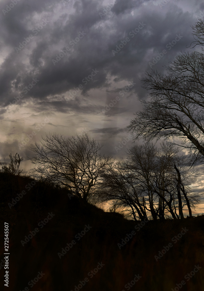 Naklejka premium Atardecer nublado.