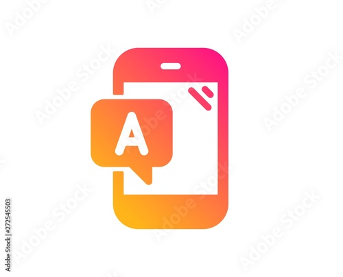 Ab testing icon. Ui phone test sign. Classic flat style. Gradient ab testing icon. Vector
