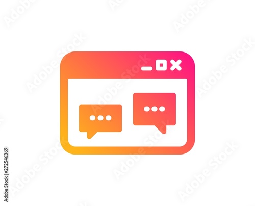 Browser Window icon. Chat speech bubbles sign. Internet page symbol. Classic flat style. Gradient browser Window icon. Vector