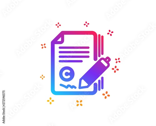 Copywriting icon. Ð¡opyright signature sign. Feedback symbol. Dynamic shapes. Gradient design copywriting icon. Classic style. Vector